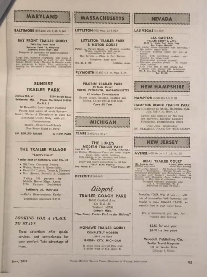 mobile home park advertising from 1955 page 5