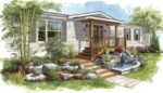 mobile home steps on home watercolor style v2 4
