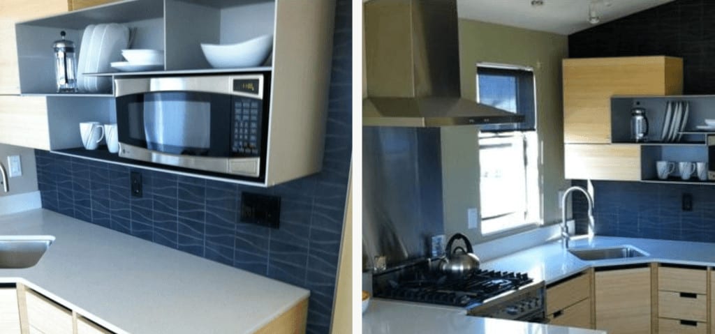 Modern Contemporary Tile In A Single Wide Mobile Home Kitchen