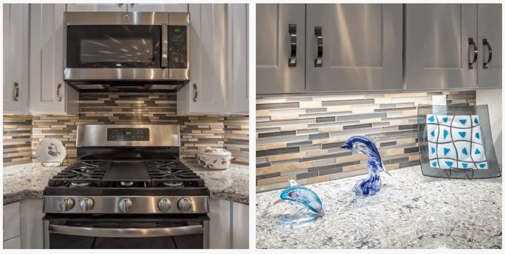 Modern Manufactured Home Kitchen Remodel Kitchen Backsplash With Glass Tile