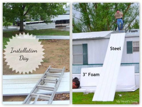 permaroof over being installed on single wide mobile home