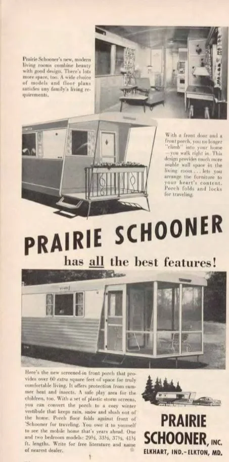 vintage mobile homes-prairie schooner mobile home 54