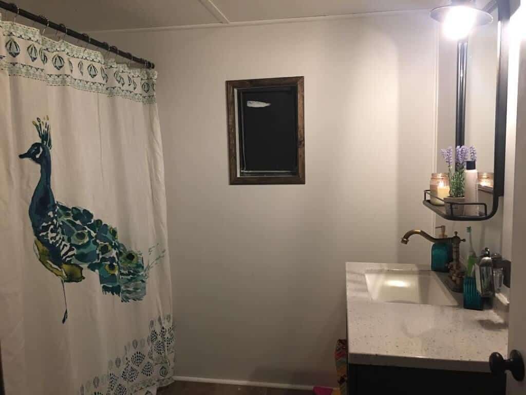 Primitive Country Peacock Bathroom