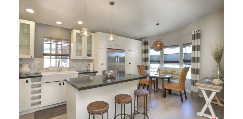 mobile home remodeling ideas - install curtain rods as high as possible