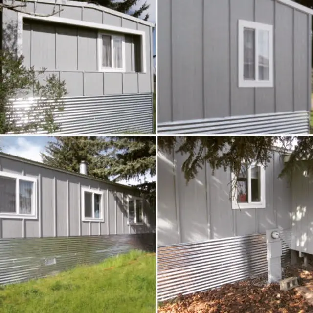 sherman creek farm - cedar siding installed on single wide mobile home - Complete remodel of a 1979 Fleetwood Single Wide manufactured home - adding exterior sheathing to a mobile home - sherman creek farm - cedar siding installed on single wide mobile home 2