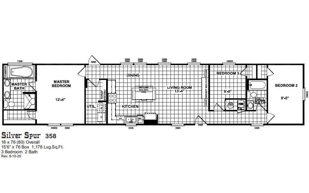 Single wide manufactured homes silver spur floor plan