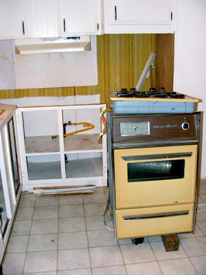 Single wide kitchen remodel-kitchen during