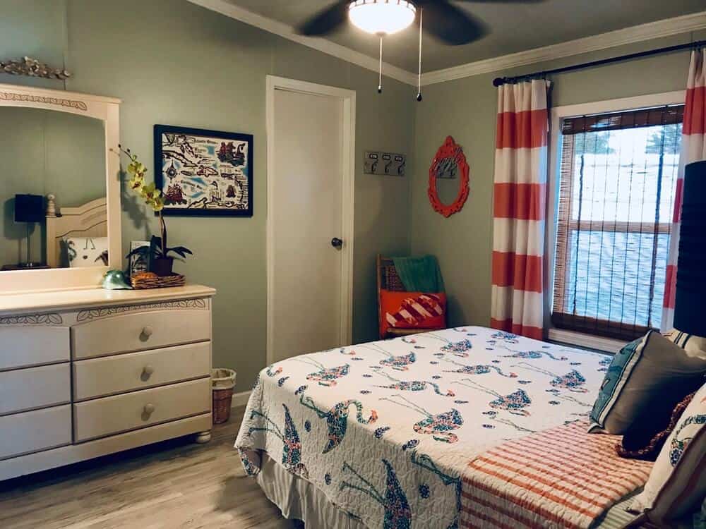 Stylish Guest Bedroom In 1988 Mobile Home