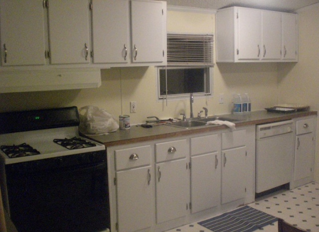 double wide manufactured home makeover - kitchen after paint / makeover
