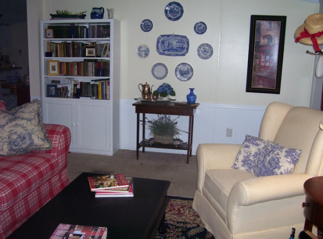 French Country Style Double Wide Manufactured Home Makeover - Living room after 