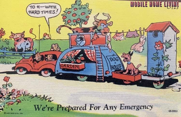 Too H With The Hard Times Postcard 1