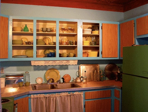 Unique 60s Style Kitchen In Mobile Home
