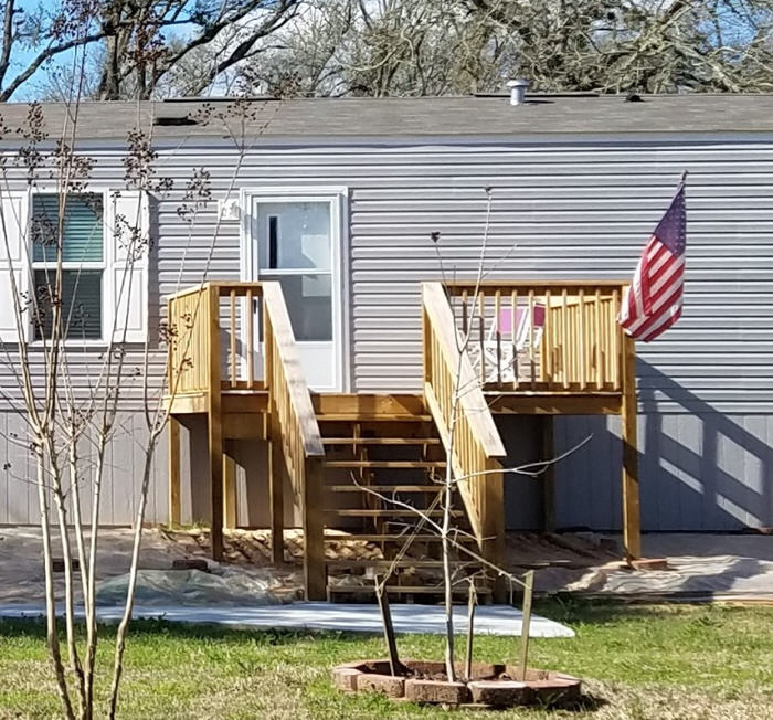 update a new manufactured home-porch before