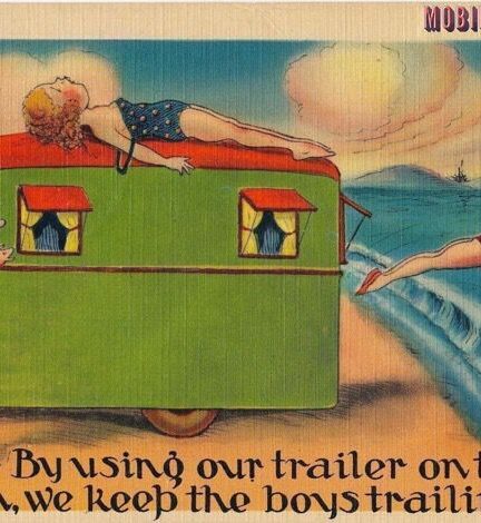 vintage mobile home postcard