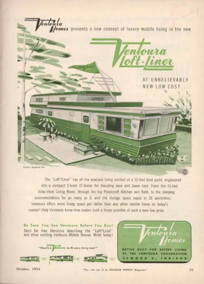 vintage mobile homes-ventoura loft-liner mobile home